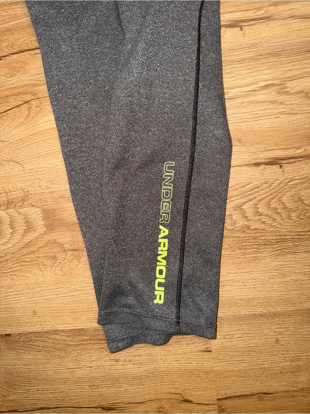 Under Armour Kids Gray Joggers with Neon Yellow Logo